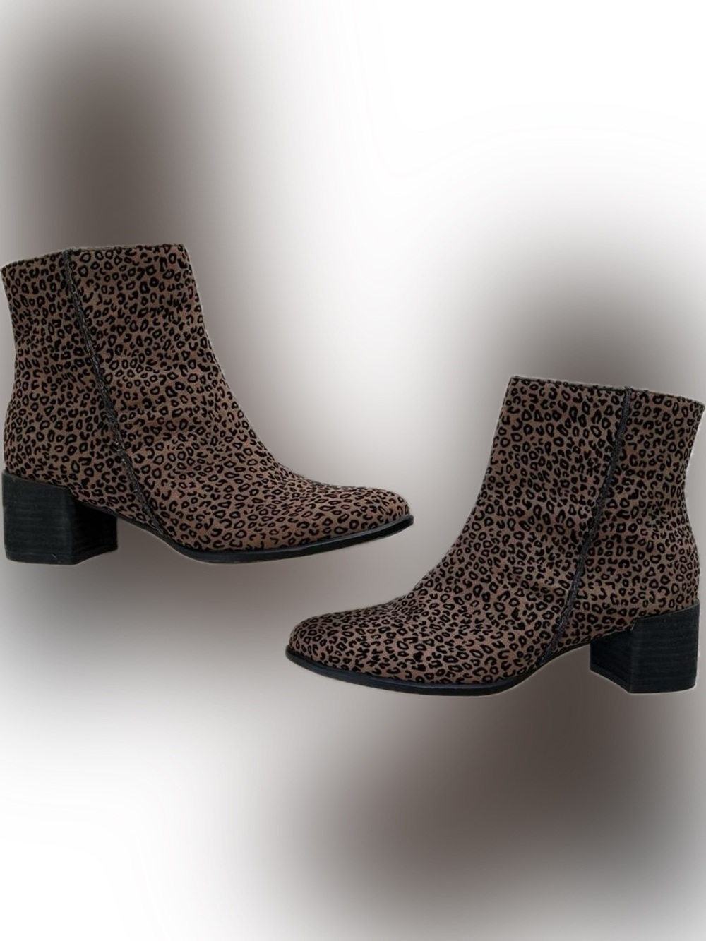 Naturalizer Leopard-Print Ankle Boots in Brown and Black